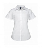 White Premier Ladies Supreme Short Sleeve Poplin Shirt Printsetters Custom Workwear Bristol