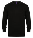 Black  Henbury Lightweight Cotton Acrylic Crew Neck Sweater Printsetters Custom Workwear Bristol