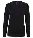 Henbury Ladies Lightweight Cotton Acrylic V Neck Sweater Printsetters Custom Workwear Bristol